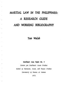 MARTIAL LAW IN THE PHILIPPINES - ScholarSpace