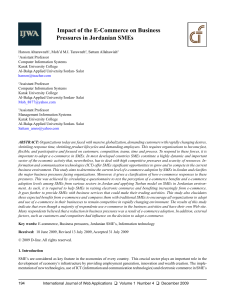 Impact of the E-Commerce on Business Pressures in Jordanian SMEs