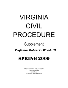 virginia civil procedure - Washington and Lee University School of Law