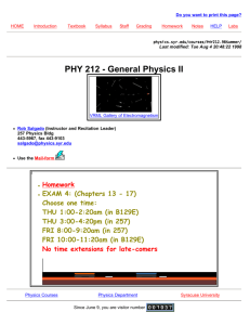 PHY 212 - General Physics II