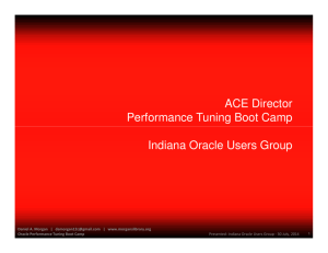 ACE Director Performance Tuning Boot Camp Indiana Oracle Users
