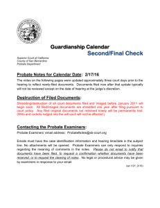 Guardianship Calendar Second/Final Check