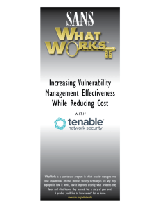 Increasing Vulnerability Management Effectiveness While Reducing