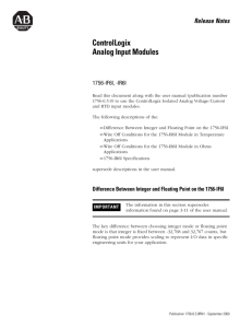 1756-6.5.9RN1, ControlLogix Analog Input Modules Release Note