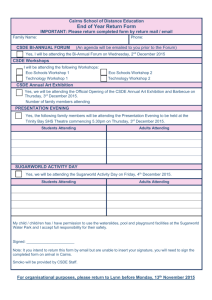 End of Year Return Form - Cairns School of Distance Education