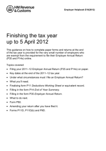 Finishing the tax year