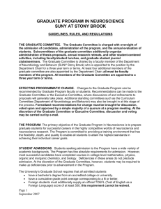 GRADUATE PROGRAM IN NEUROSCIENCE SUNY AT STONY