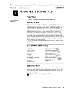 FLAME TESTS FOR METALS
