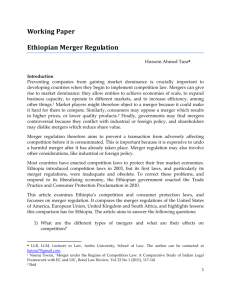 Ethiopian Merger Regulation PDF 498kB