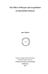 The Effect of Mergers and Acquisitions on Shareholder Returns