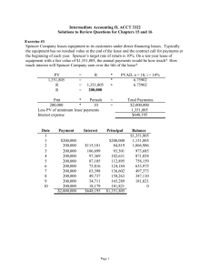 Intermediate Accounting II, ACCT 3322 Solutions to Review