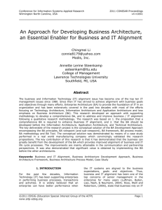 An Approach for Developing Business Architecture, an Essential