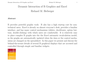Dynamic Interaction of R Graphics and Excel Richard M. Heiberger