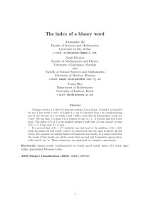 The index of a binary word