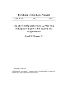 The Effect of the Employment-At-Will Rule on Employee Rights to