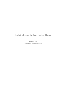 An Introduction to Asset Pricing Theory