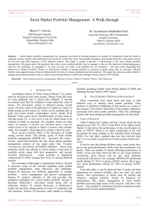 Stock Market Portfolio Management: A Walk