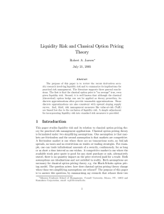 Liquidity Risk and Classical Option Pricing Theory