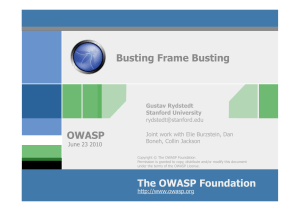 The OWASP Foundation OWASP Busting Frame Busting