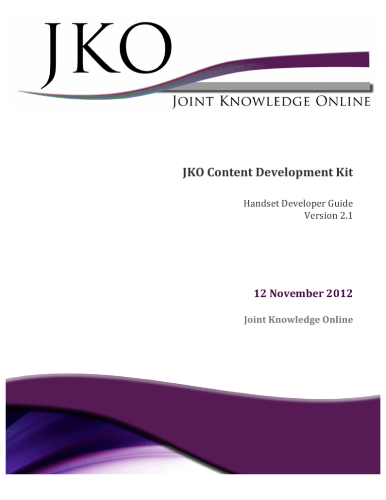 JKO Content Development Kit