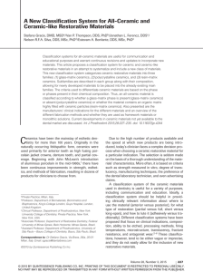 A New Classification System for All-Ceramic and Ceramic