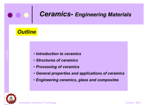 Ceramics- Engineering Materials Outline