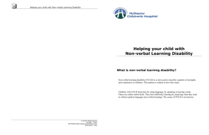 Non-verbal Learning Disability