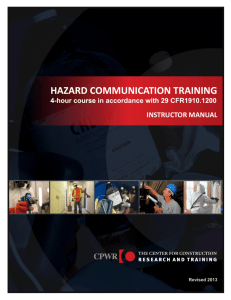 Hazard Communication Training - Instructor Guide