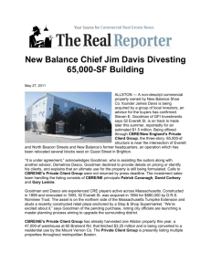 New Balance Chief Jim Davis Divesting 65000-SF Building