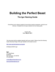 Building the Perfect Beast: The Igor Naming Guide