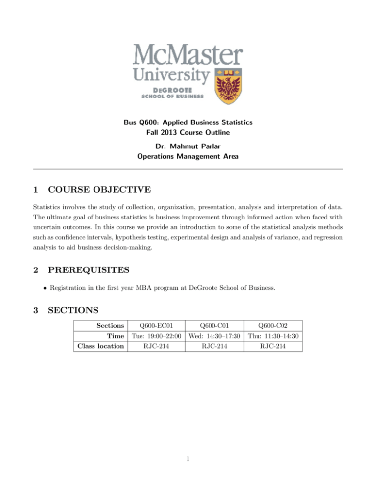 Course Outline McMaster University