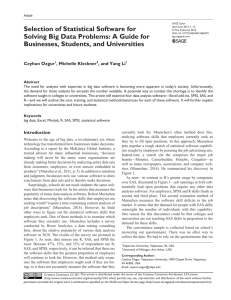 Selection of Statistical Software for Solving Big Data Problems: A