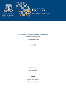 Renewable Energy Technology Cost Review