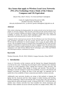 Key Issues that apply to Wireless Local Area Networks (WLANs