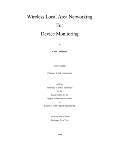 Wireless Local Area Networking For Device Monitoring