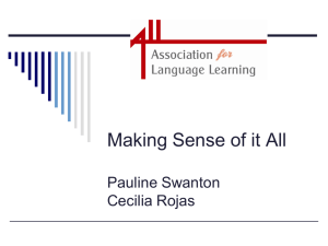 Making sense of it all slides - Association for Language Learning
