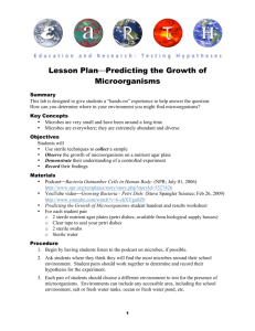 Lesson Plan  Predicting the Growth of Microorganisms