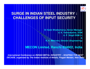 surge in indian steel industry : challenges of input security