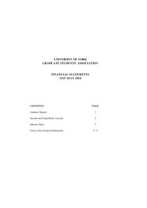 York University GSA Accounts 2010