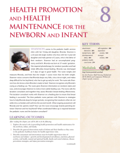 health promotion and health maintenance for the newborn and infant