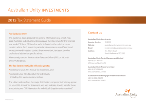 2015 Tax Statement Guide - Australian Unity Investments