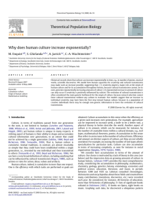 Theoretical Population Biology Why does human culture increase