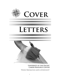 Cover Letter Handbook - University of the Pacific