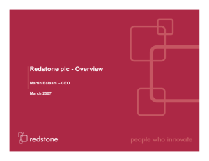 Redstone plc - Overview - Castleton Technology PLC
