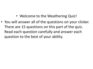 Weathering Quiz 2015