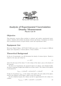 PDF Analysis of Experimental Uncertainties: Density Measurement