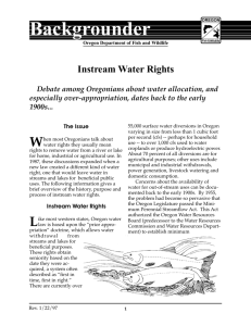 Backgrounder on Instream Water Rights