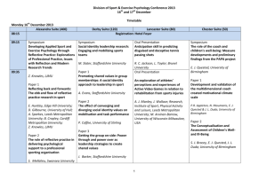 Division of Sport & Exercise Psychology Inaugural Conference 2008