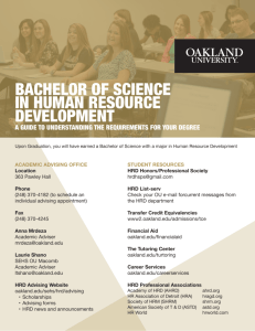 BACHELOR OF SCIENCE IN HUMAN RESOURCE DEVELOPMENT