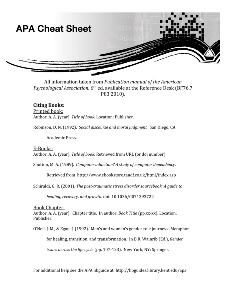 APA Cheat Sheet